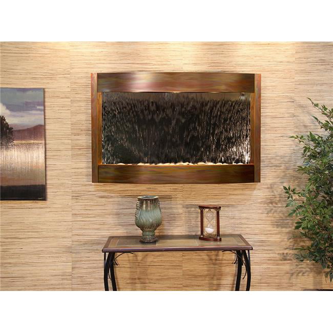 Calming Waters Rustic Copper Silver Mirror Wall Fountain