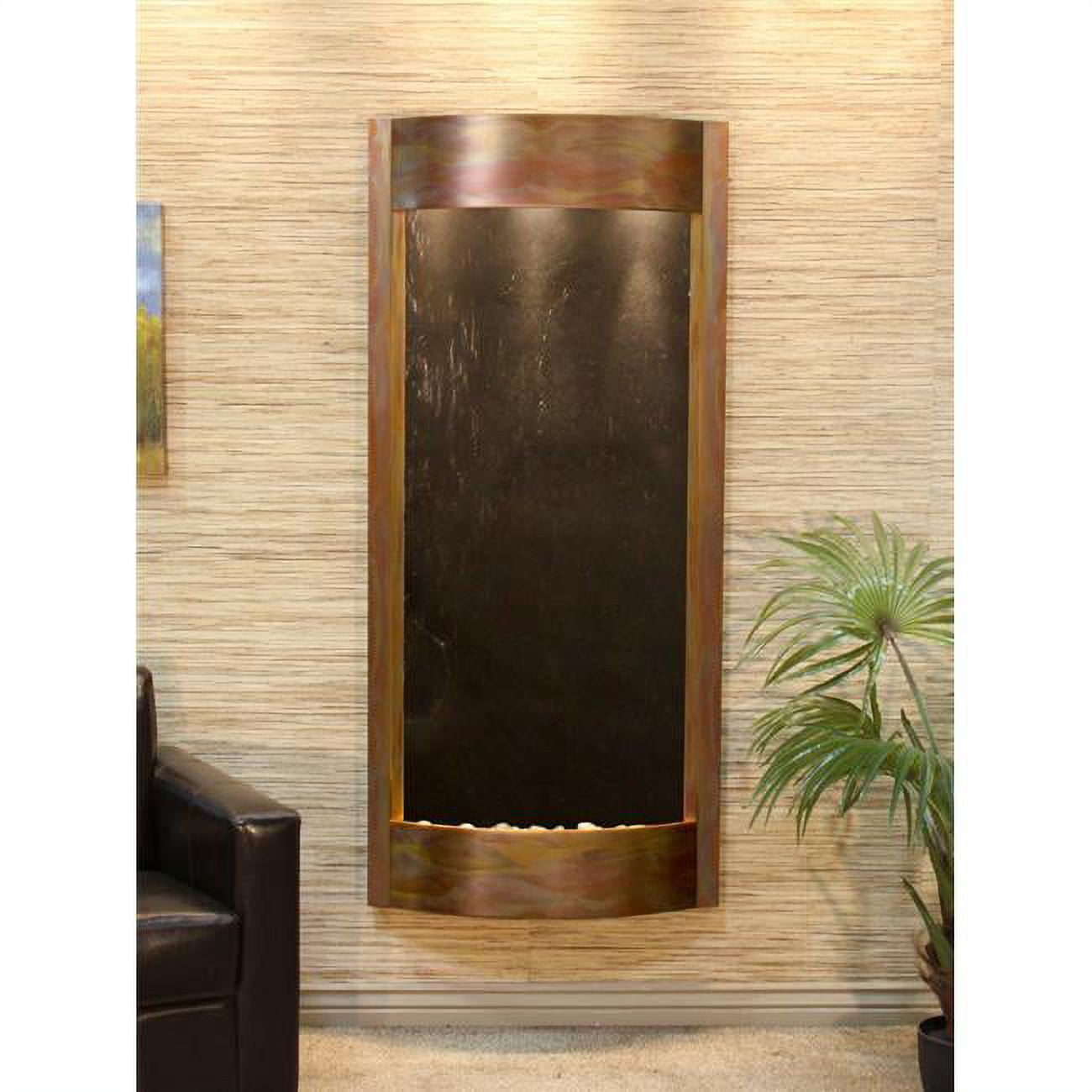 Pacifica Waters Rustic Copper Black Featherstone Wall Fountain