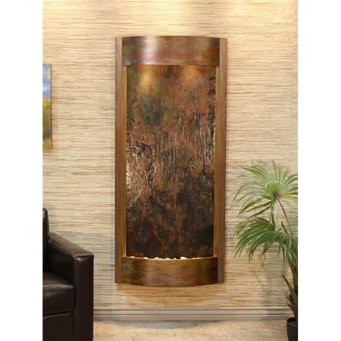 Pacifica Waters Rustic Copper Multicolor Featherstone Wall Fountain