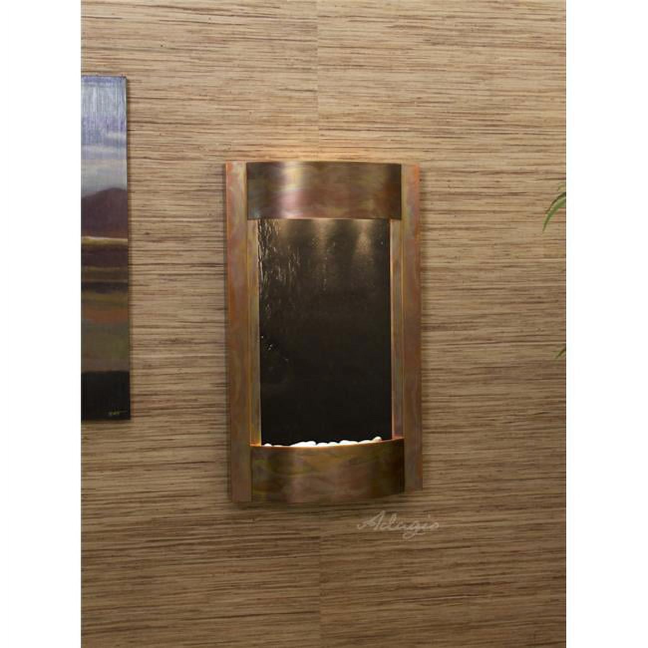 Serene Waters Rustic Copper Black Featherstone Wall Fountain