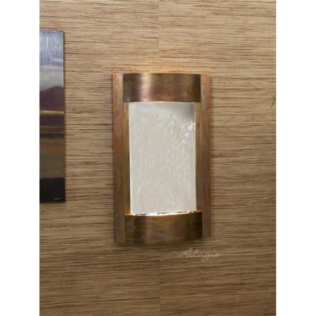 Serene Waters Rustic Copper Silver Mirror Wall Fountain