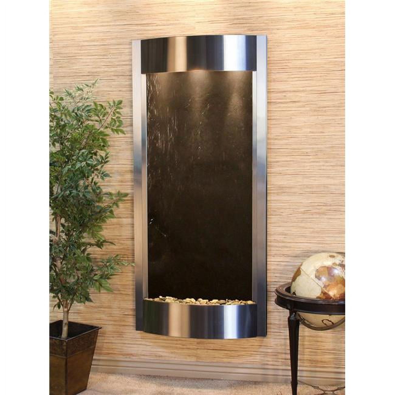 Pacifica Waters Stainless Steel Black Featherstone Wall Fountain