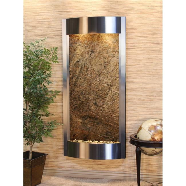 Pacifica Waters Stainless Steel Green Featherstone Wall Fountain