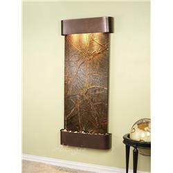Inspiration Falls Round Copper Vein Green-Marble Wall Fountain