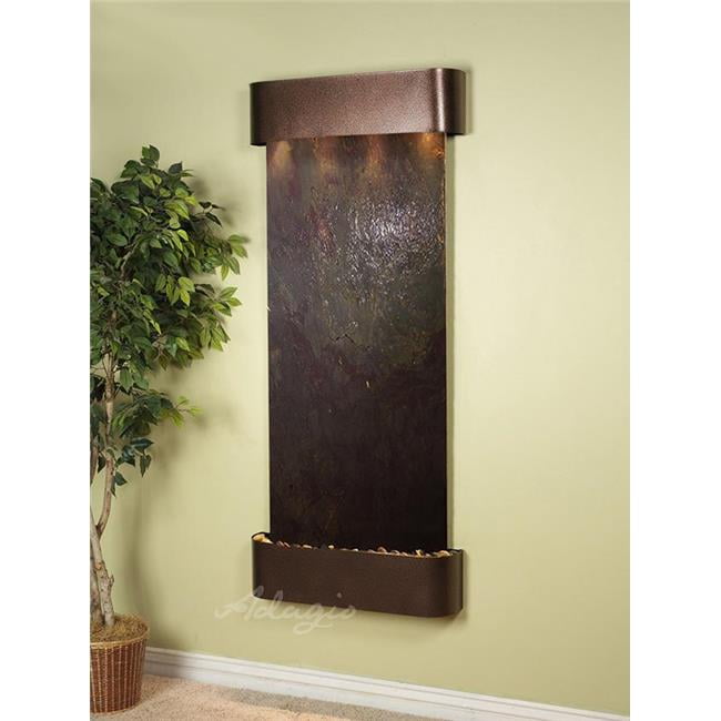 Inspiration Falls Round Copper Vein Multicolor Featherstone Wall Fountain