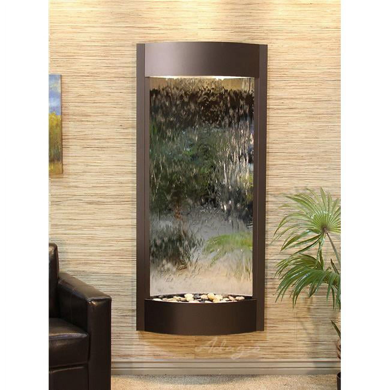 Pacifica Waters Antique Bronze Silver Mirror Wall Fountain