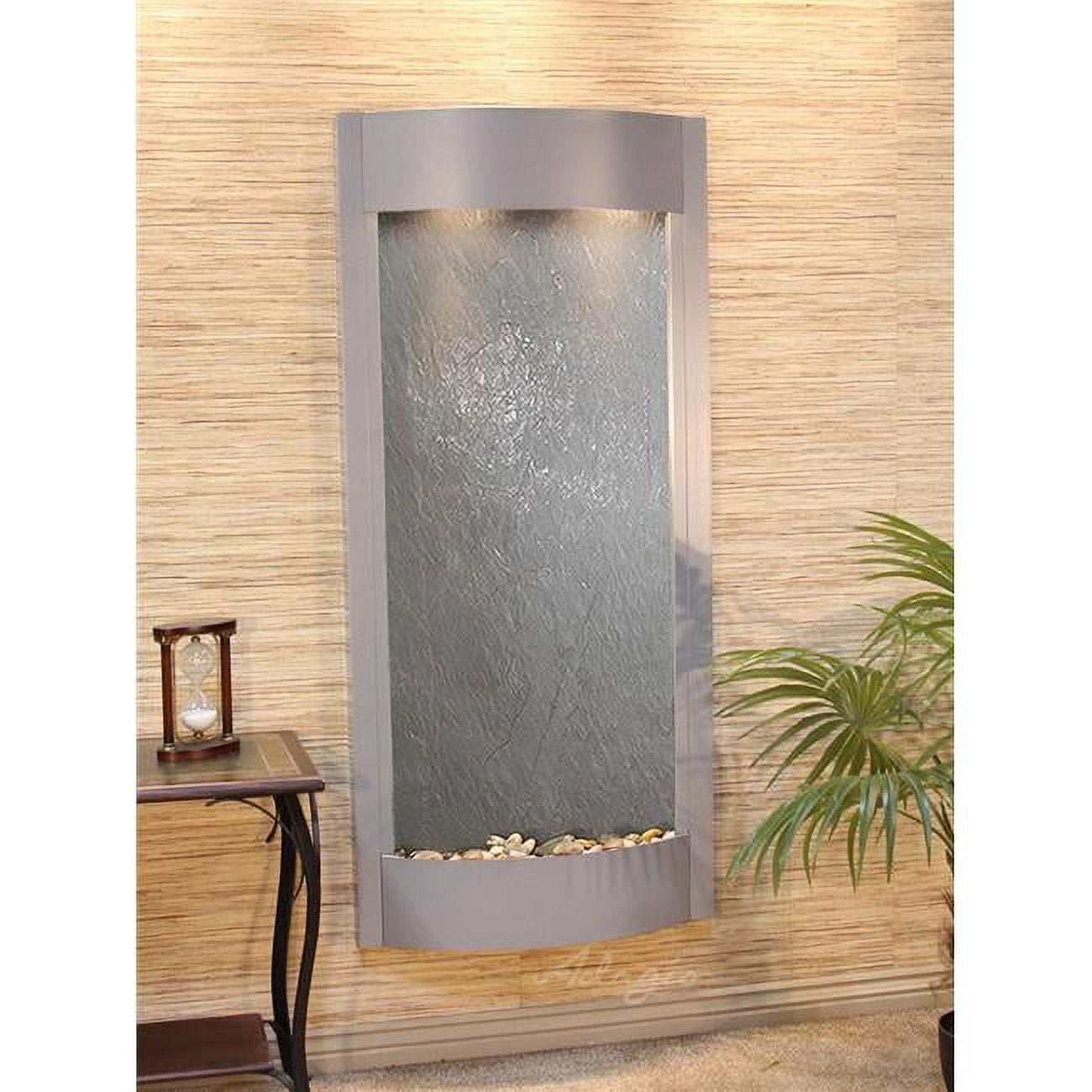 Pacifica Waters Silver Metallic Black Featherstone Wall Fountain