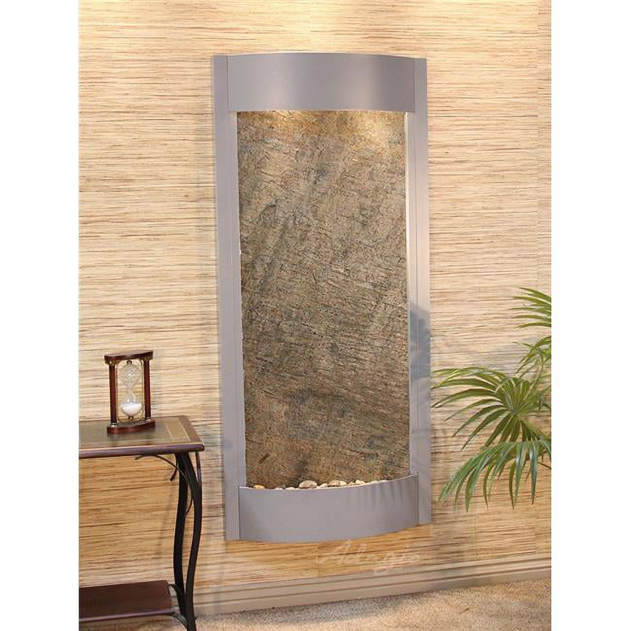 Pacifica Waters Silver Metallic Green Featherstone Wall Fountain