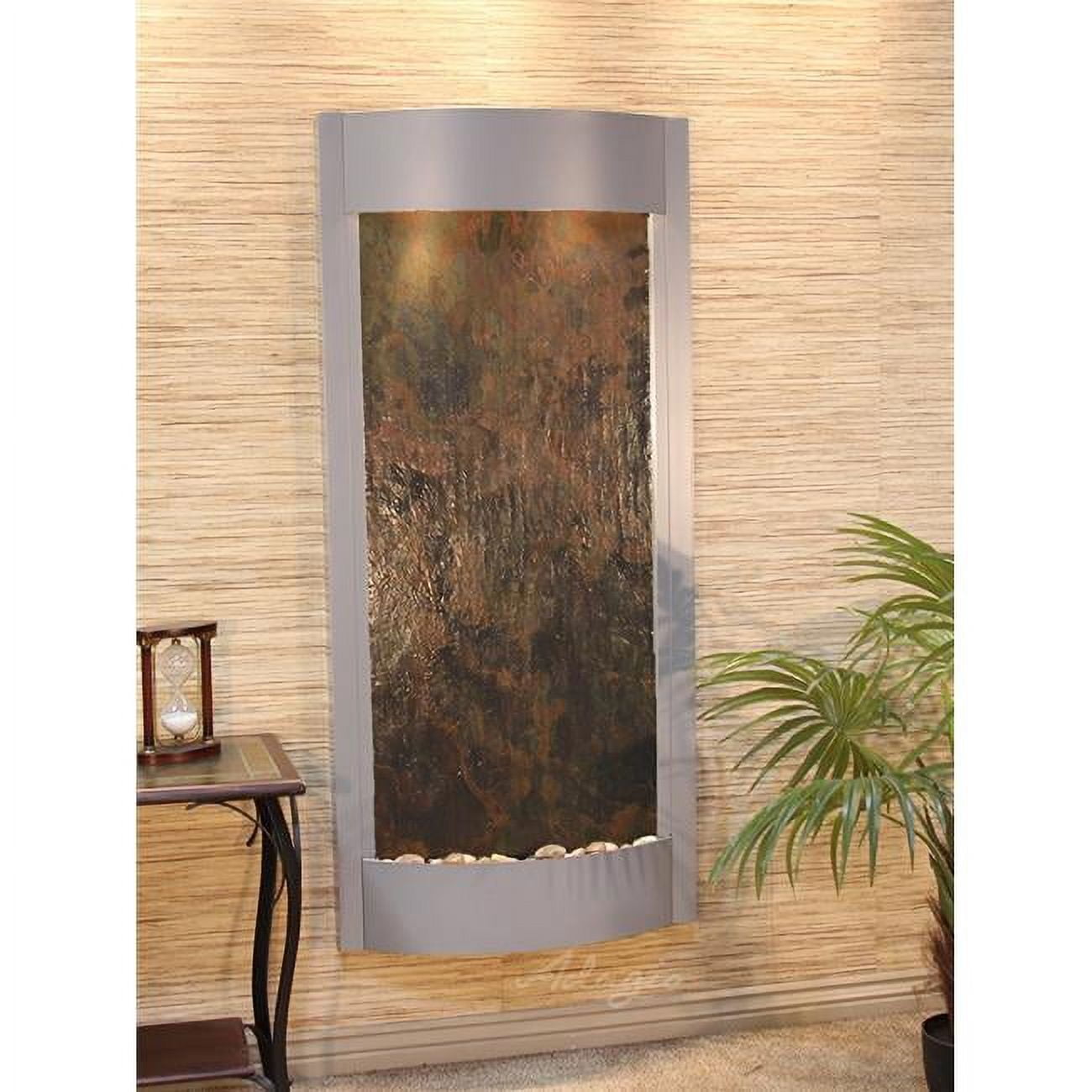 Pacifica Waters Silver Metallic Multi Color Featherstone Wall Fountain