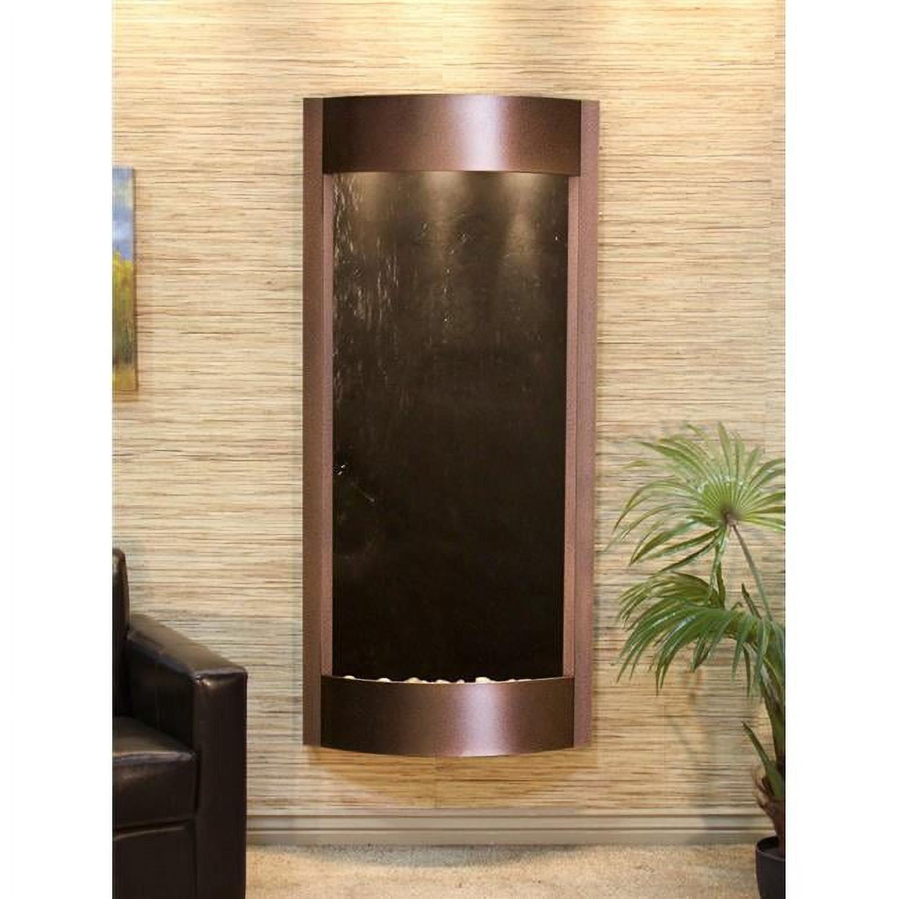 Pacifica Waters Copper Vein Black Featherstone Wall Fountain