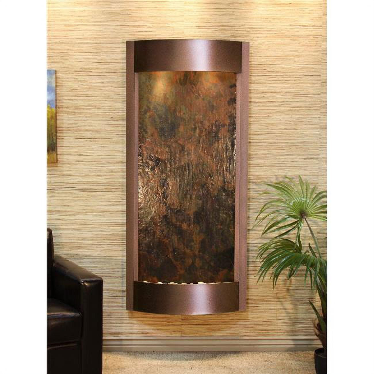 Pacifica Waters Copper Vein Multi Color Featherstone Wall Fountain