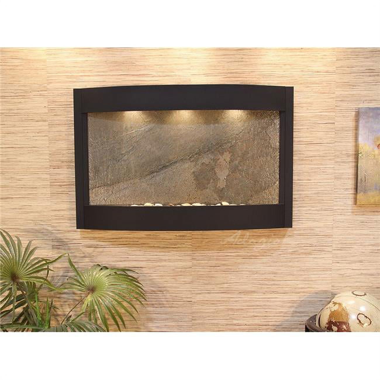 Calming Waters Textured Black Green Featherstone Wall Fountain