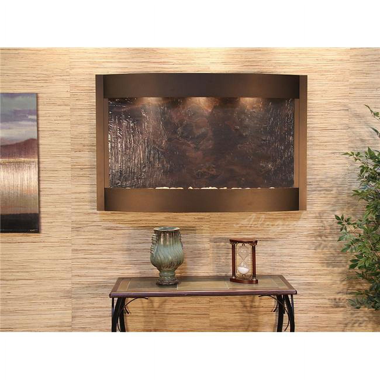 Calming Waters Antique Bronze Multi Color Featherstone Wall Fountain