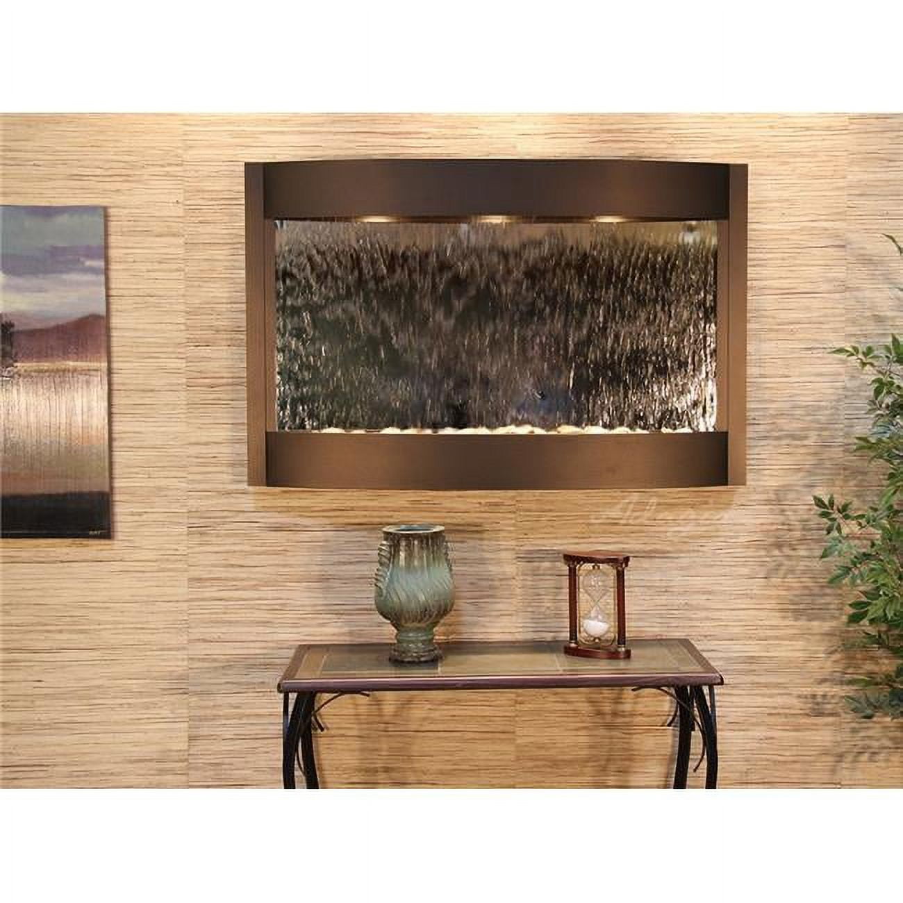 Calming Waters Antique Bronze Silver Mirror Wall Fountain