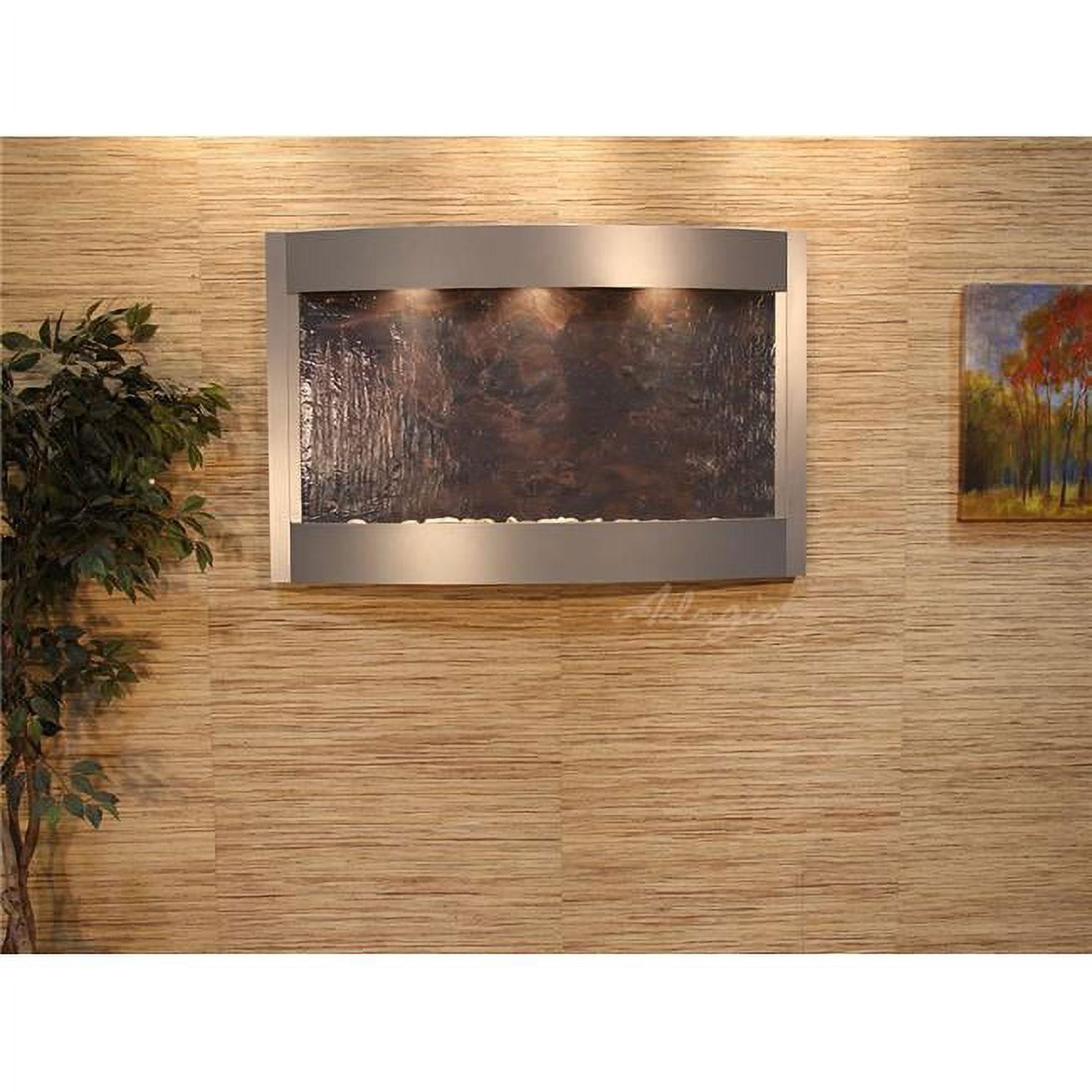 Calming Waters Silver Metallic Multi Color Featherstone Wall Fountain