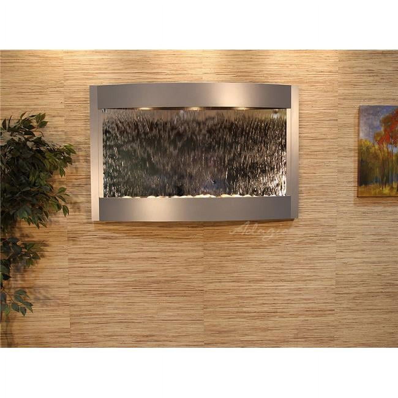 Calming Waters Silver Metallic Silver Mirror Wall Fountain