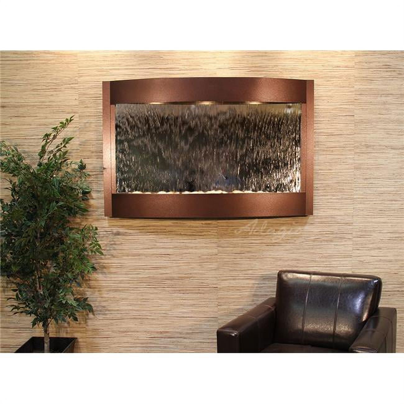 Calming Waters Copper Vein Silver Mirror Wall Fountain