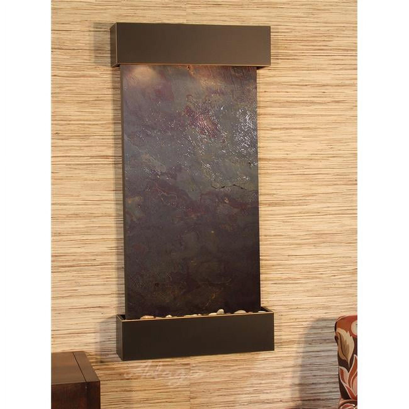 WCS1514 Whispering Creek Blackened Copper Multicolor Featherstone Wall Fountain