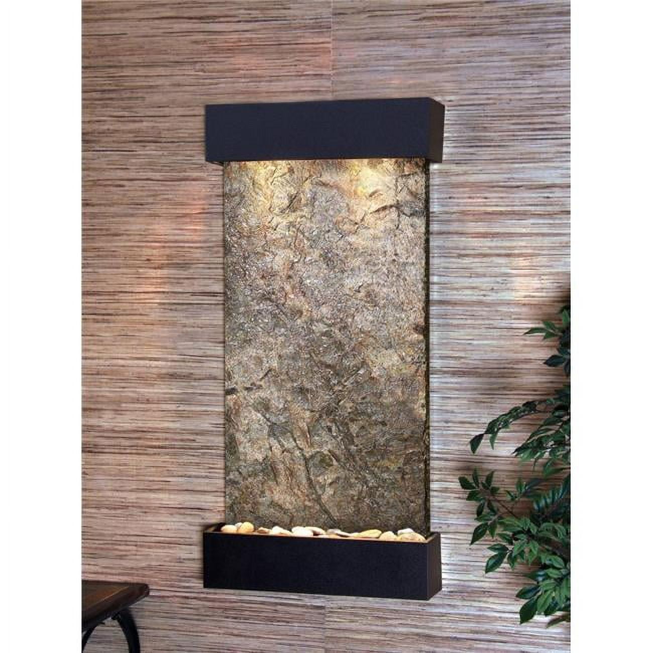 WCS1702 Whispering Creek Textured Black Green Natural Slate Wall Fountain