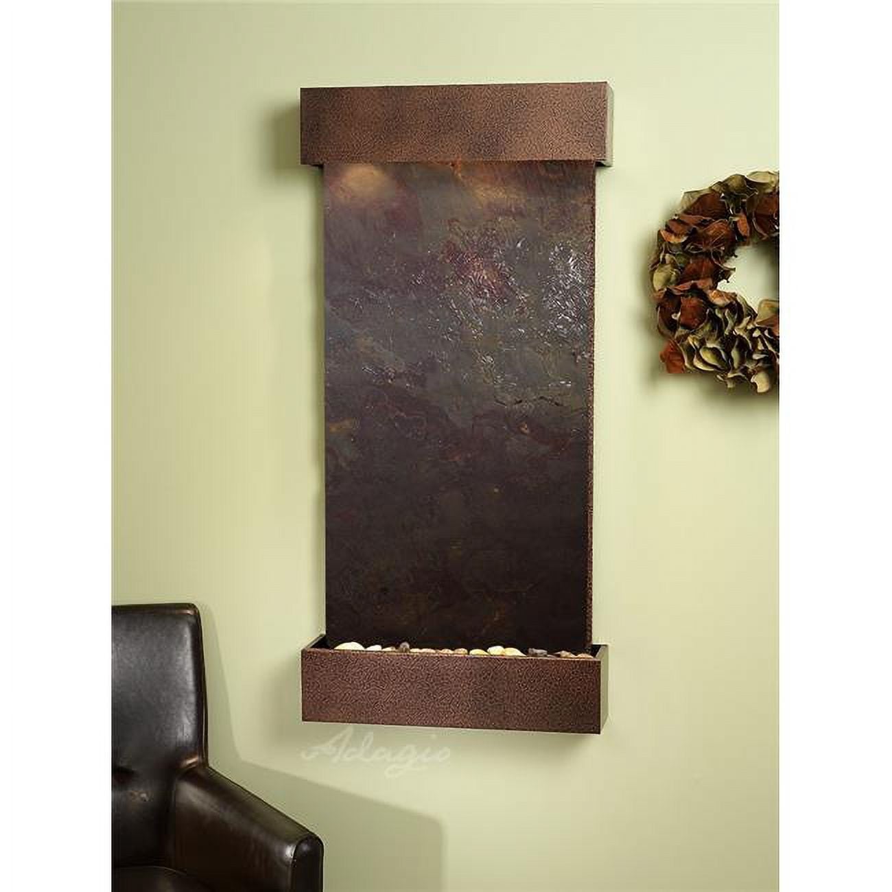 Whispering Creek Copper Vein Multicolor Featherstone Wall Fountain