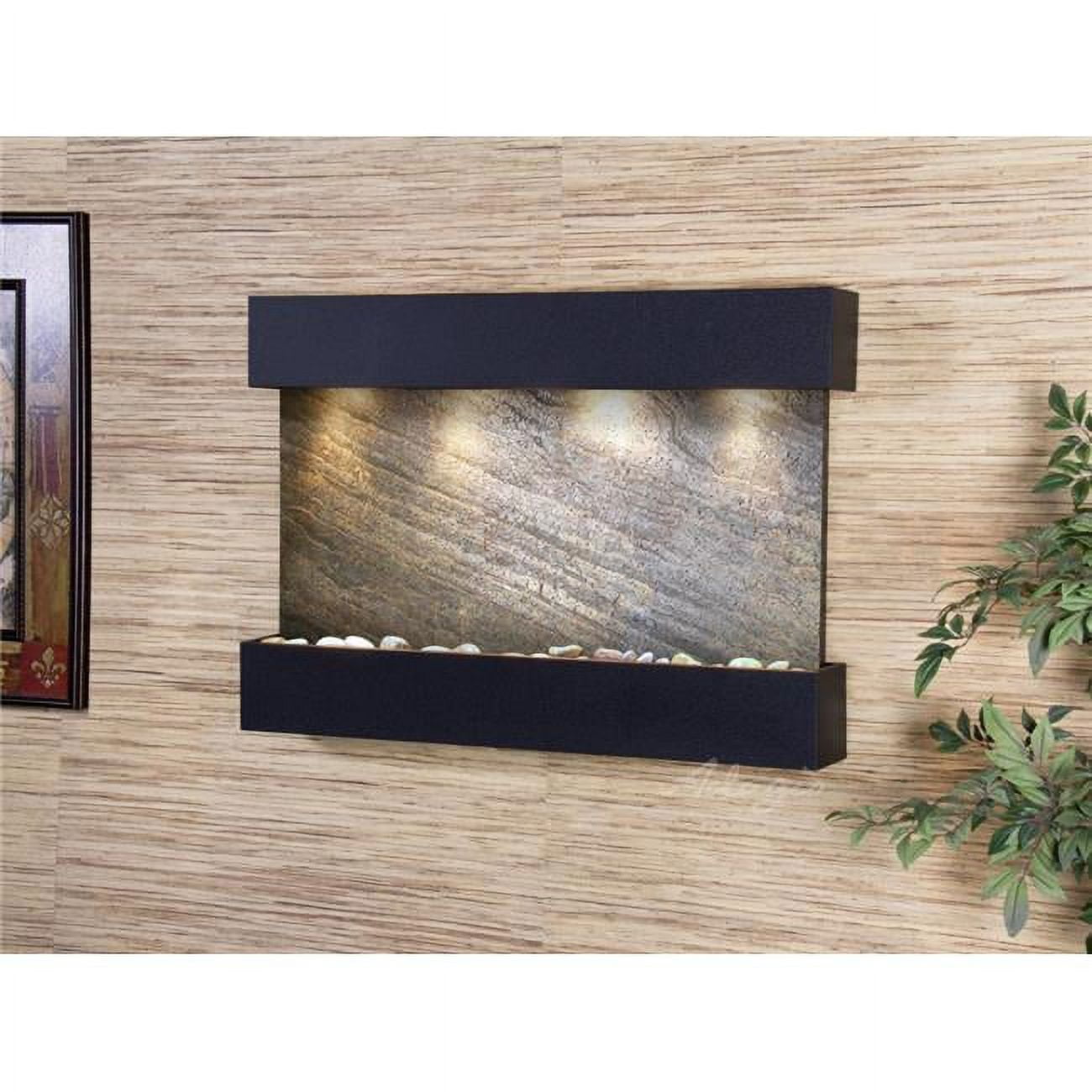 Reflection Creek Textured Black Green Featherstone Wall Fountain