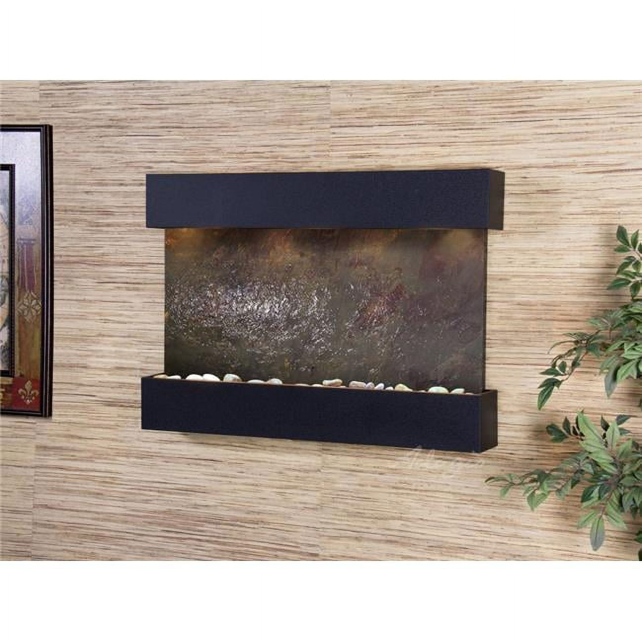 Reflection Creek Textured Black Multicolor Featherstone Wall Fountain