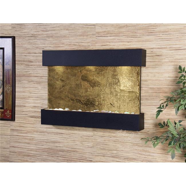 Reflection Creek Textured Black Green Natural Slate Wall Fountain