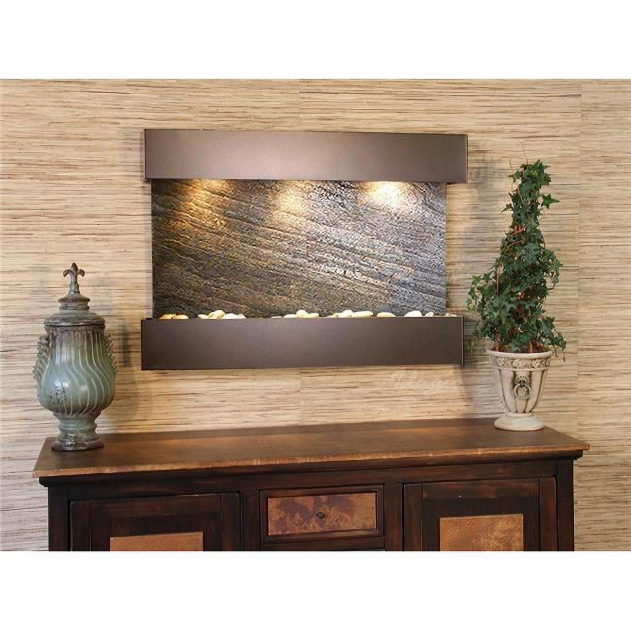 Reflection Creek Antique Bronze Green Featherstone Wall Fountain