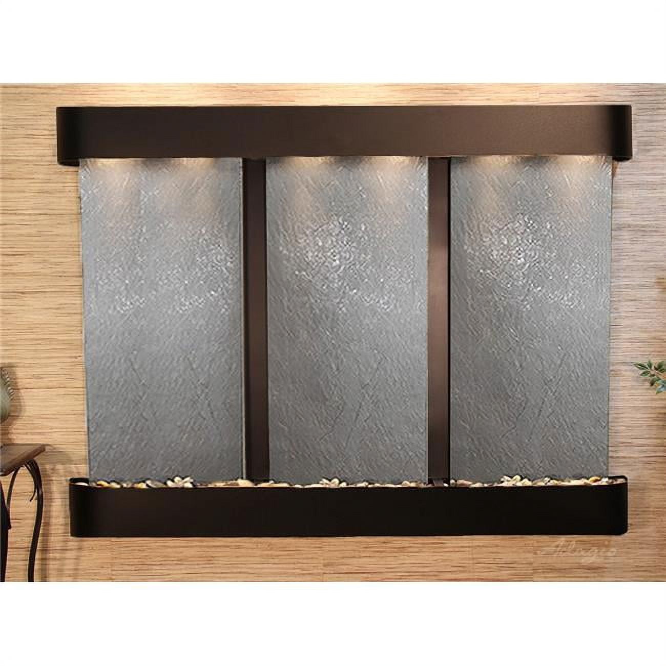 Deep Creek Falls Round Blackened Copper Black Featherstone Wall Fountain
