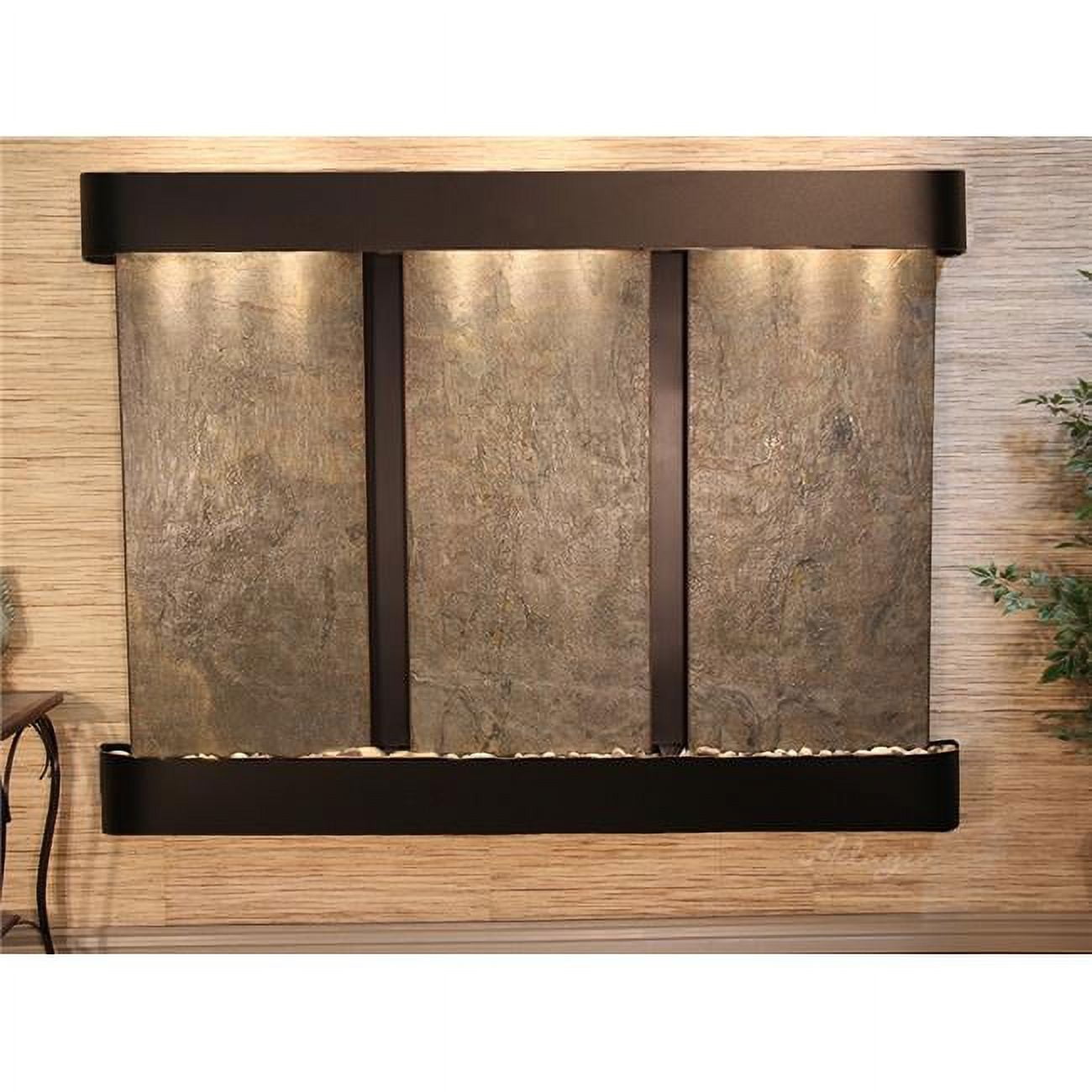 Deep Creek Falls Round Blackened Copper Green Featherstone Wall Fountain