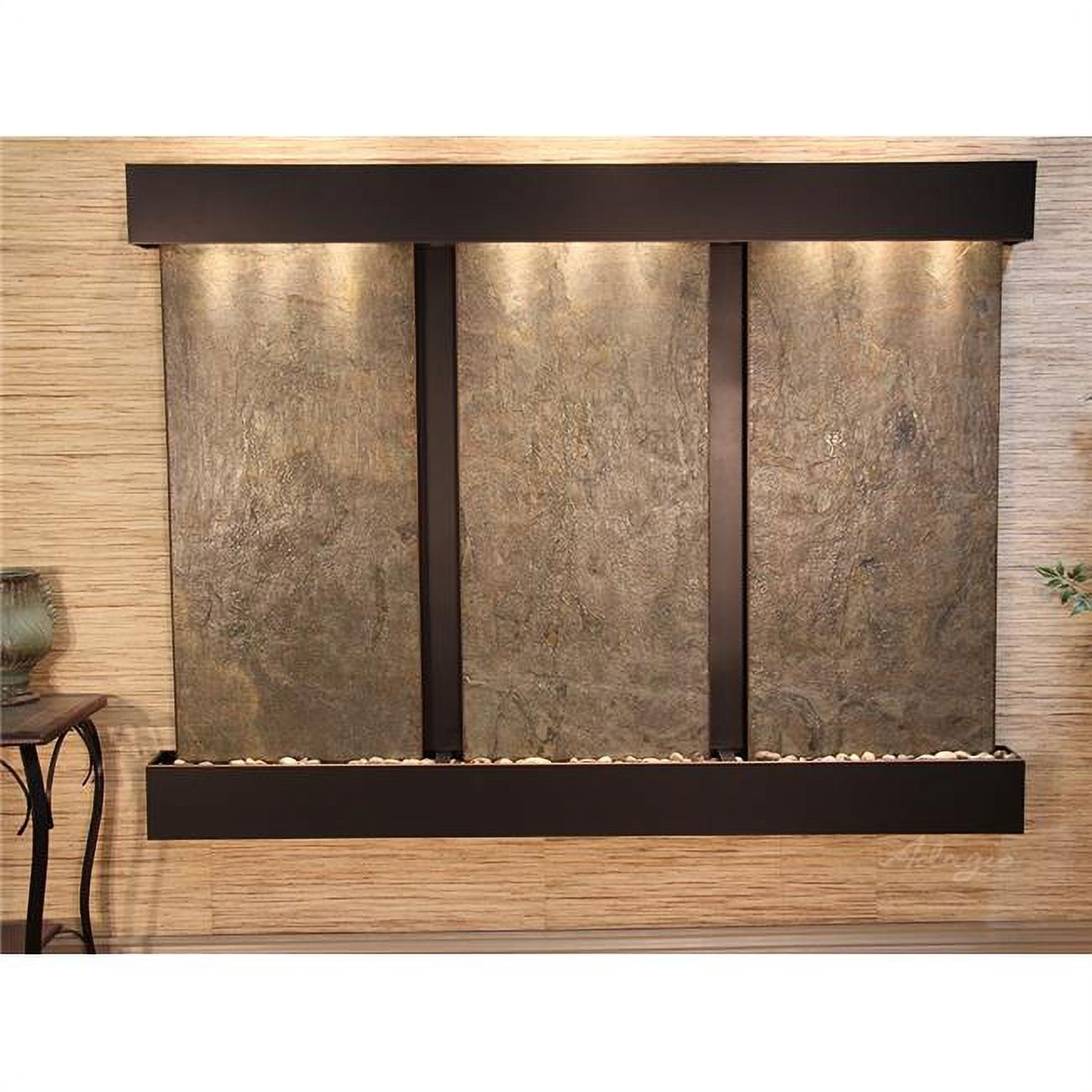 Deep Creek Falls Square Blackened Copper Green Featherstone Wall Fountain