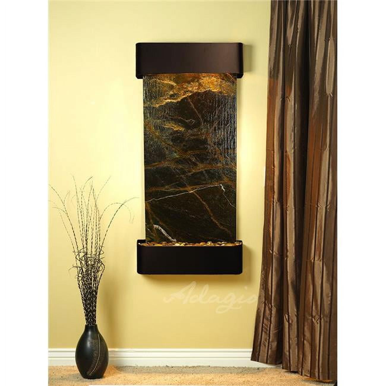 Picture of Adagio CSR1505 Cascade Springs Round Blackened Copper Green Marble Wall Fountain
