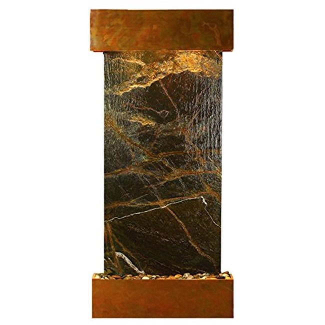 CSS1005 Cascade Springs Square Rustic Copper Green Marble Wall Fountain