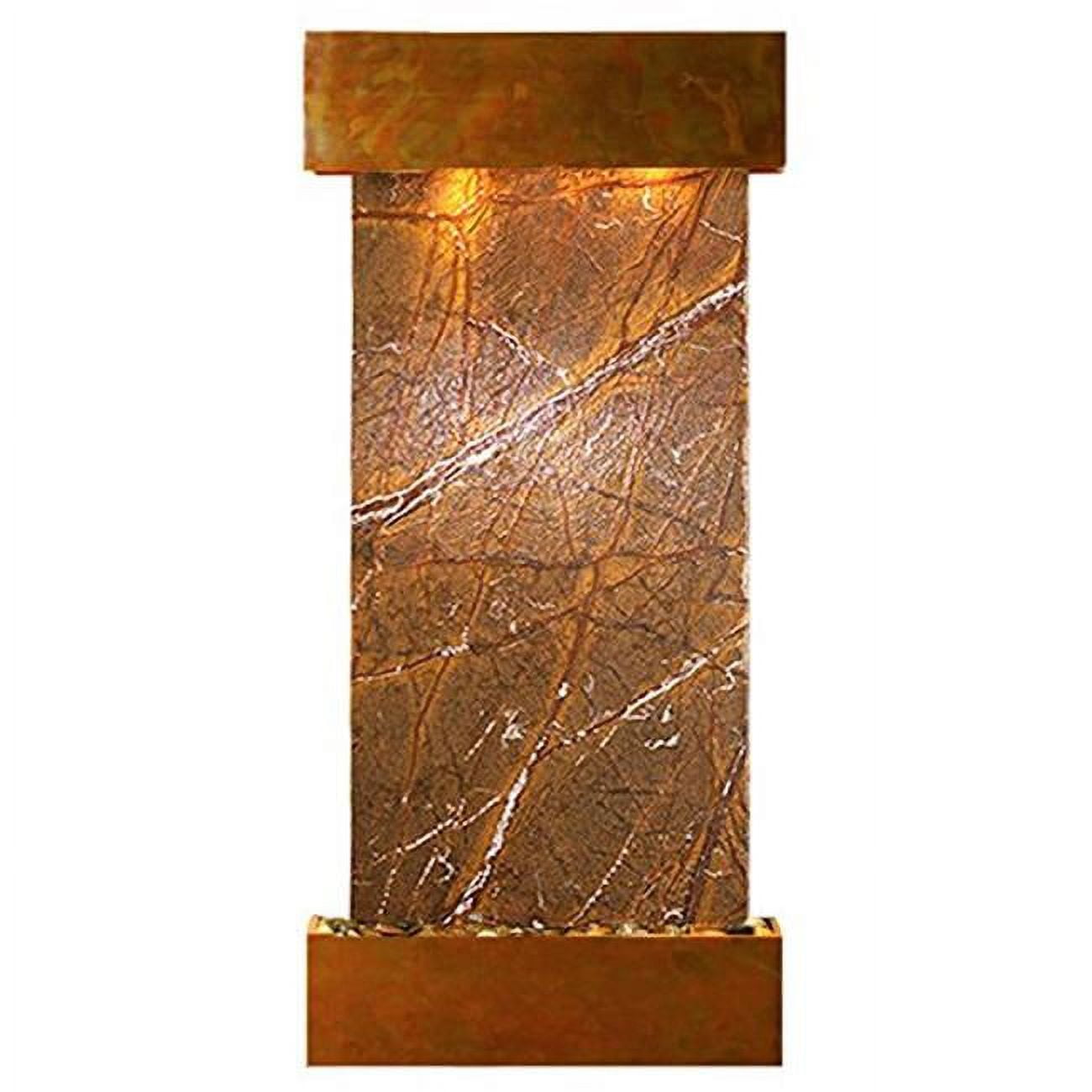 CSS1006 Cascade Springs Square Rustic Copper Brown Marble Wall Fountain