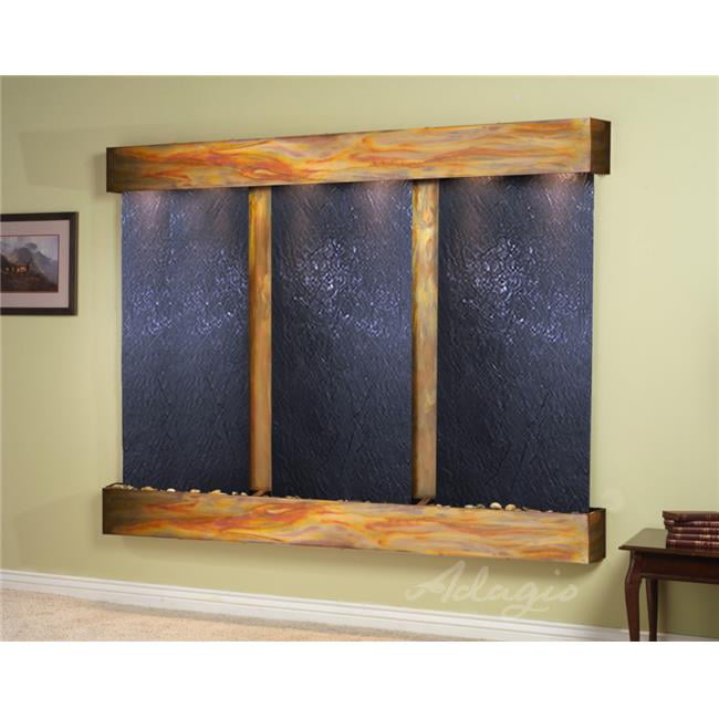 Deep Creek Falls Square Rustic Copper Black Featherstone Wall Fountain