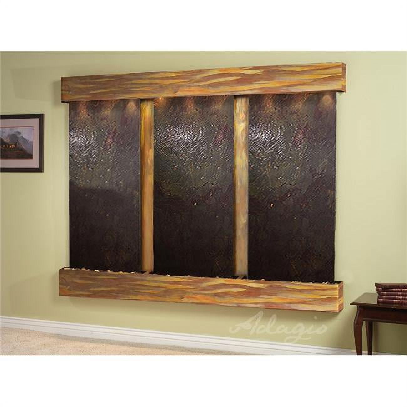 Deep Creek Falls Square Rustic Copper Multicolor Featherstone Wall Fountain