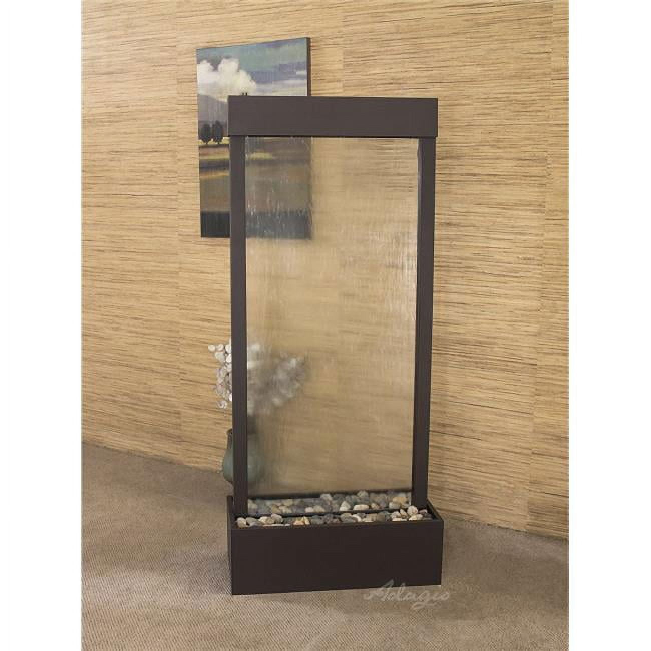 Harmony River Center Mount Antique Bronze Clear Glass Wall Fountain