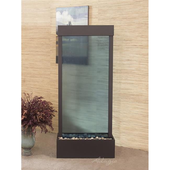 Harmony River Center Mount Antique Bronze Blue Glass Wall Fountain