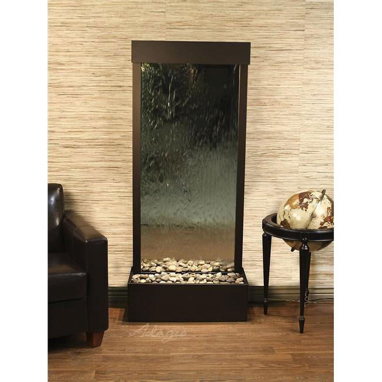 Harmony River Flush Mount Antique Bronze Silver Mirror Wall Fountain