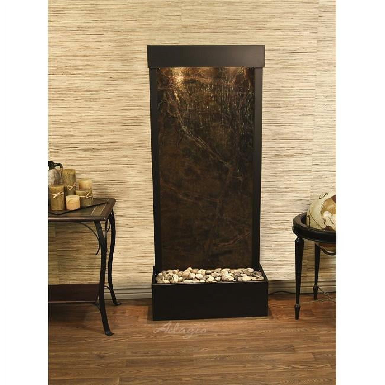 Harmony River Flush Mount Antique Bronze Green Marble Wall Fountain