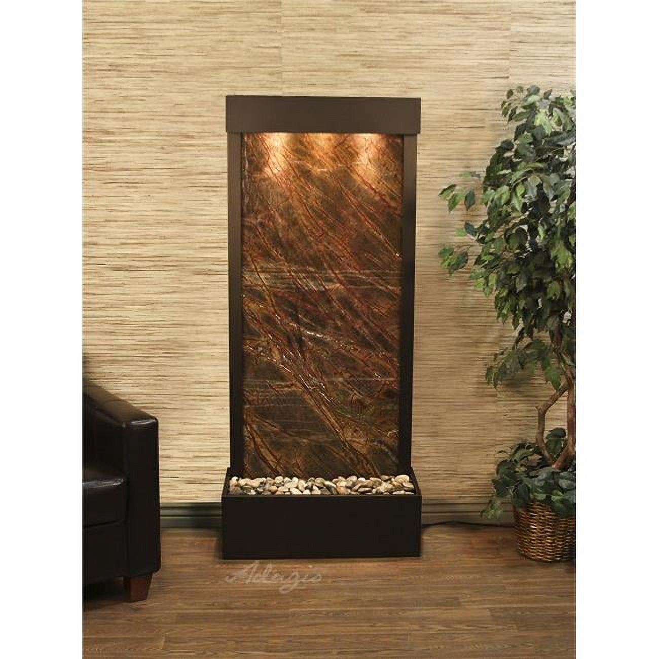 Harmony River Flush Mount Antique Bronze Brown Marble Wall Fountain