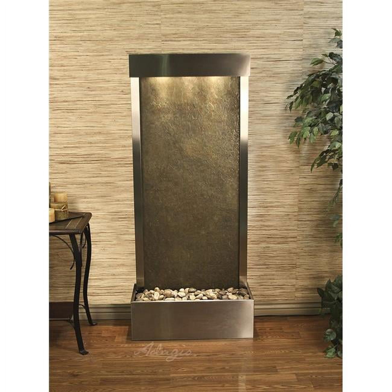 Harmony River Flush Mount Stainless Steel Green Featherstone Wall Fountain