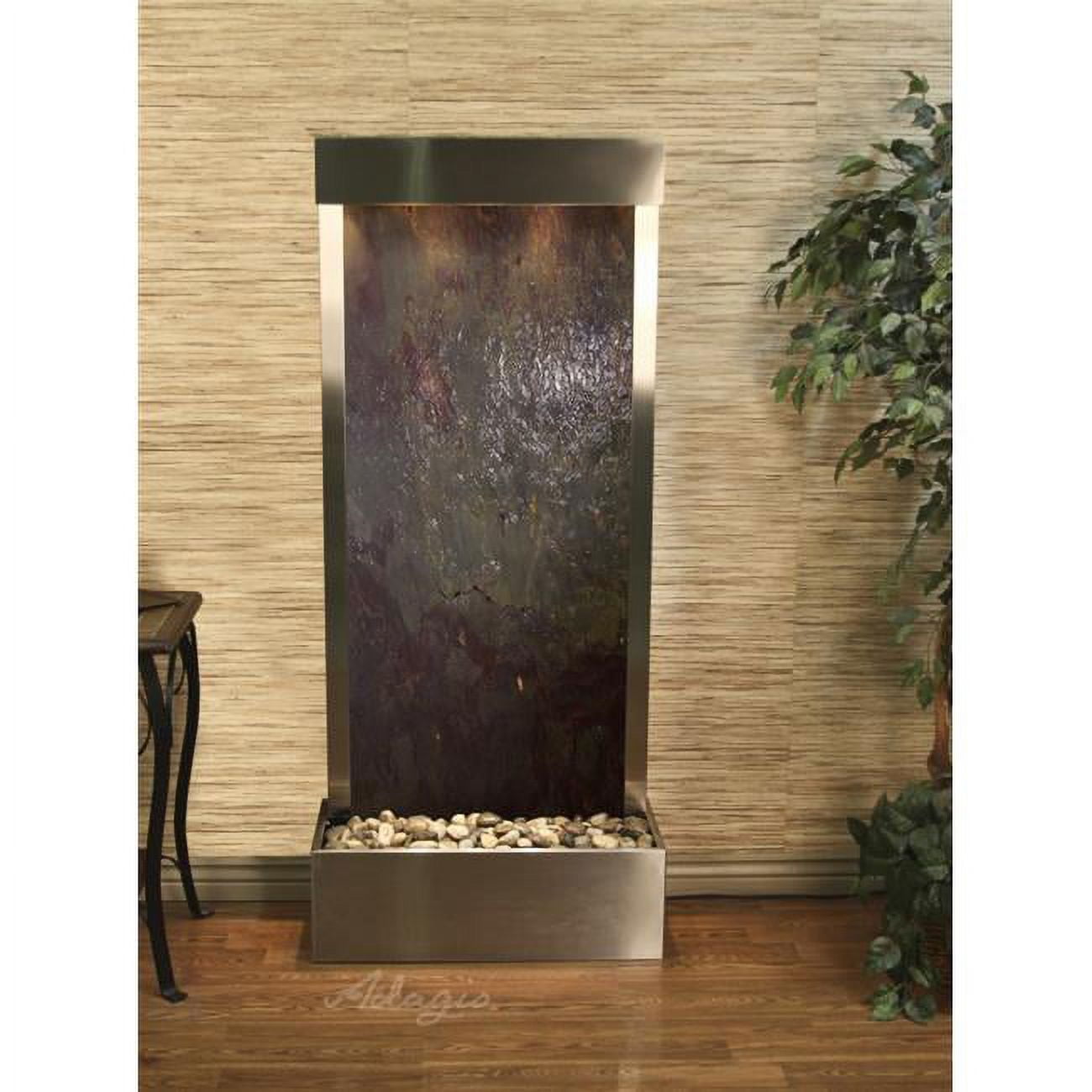 Harmony River Flush Mount Stainless Steel Multicolor Featherstone Wall Fountain