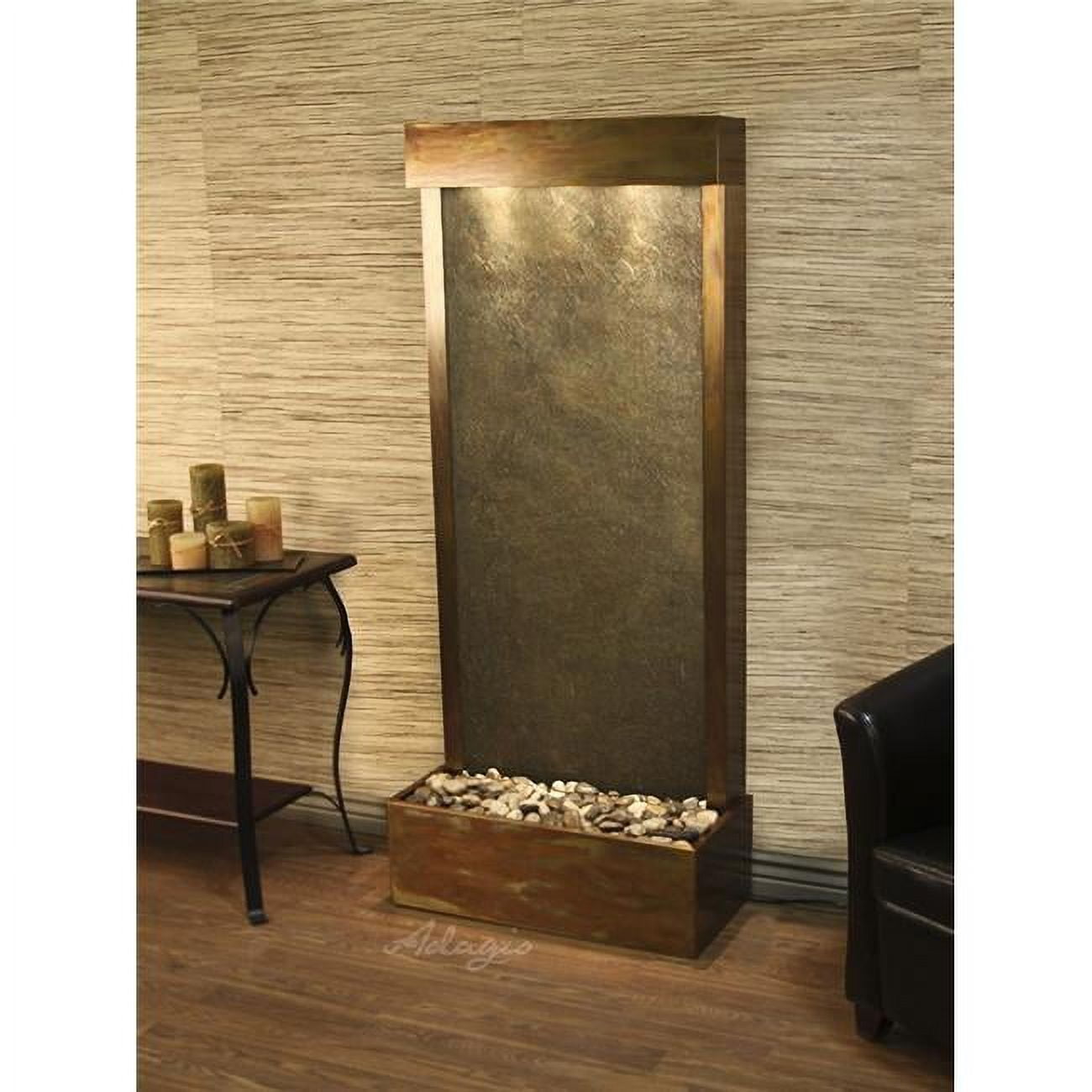 Harmony River Flush Mount Rustic Copper Green Featherstone Wall Fountain