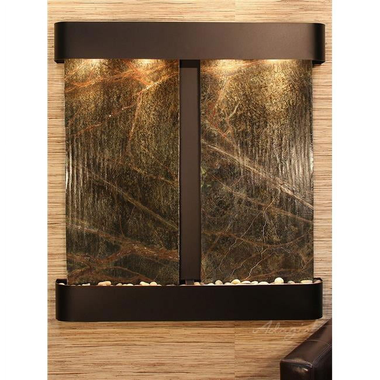 Picture of Adagio AFR1505 Aspen Falls Round Wall Fountain - Blackened Copper-Green Marble