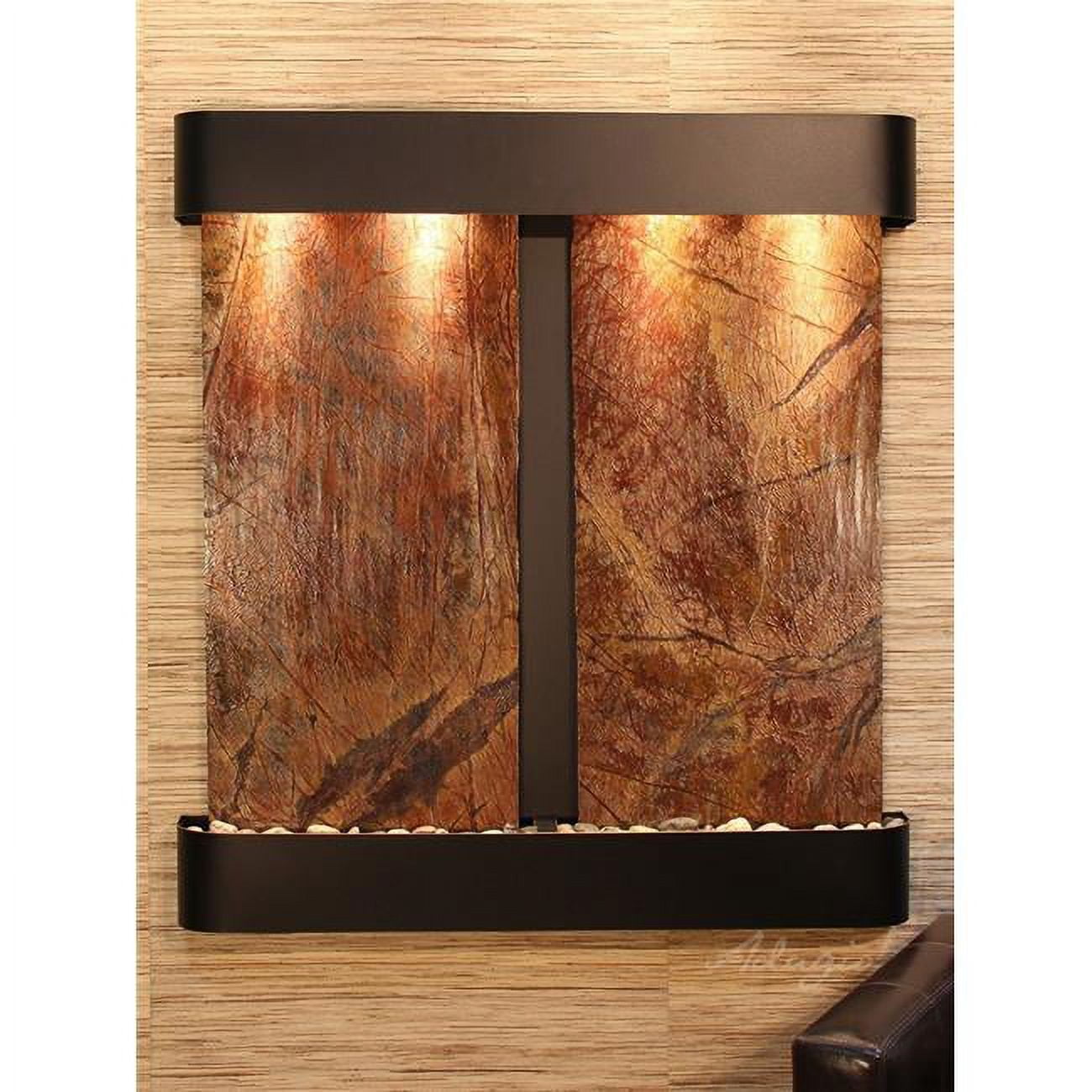 Picture of Adagio AFR1506 Aspen Falls Round Wall Fountain - Blackened Copper-Brown Marble