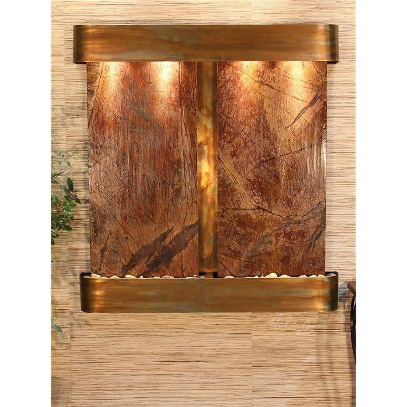 Picture of Adagio AFR1006 Aspen Falls Round Wall Fountain - Rustic Copper-Brown Marble