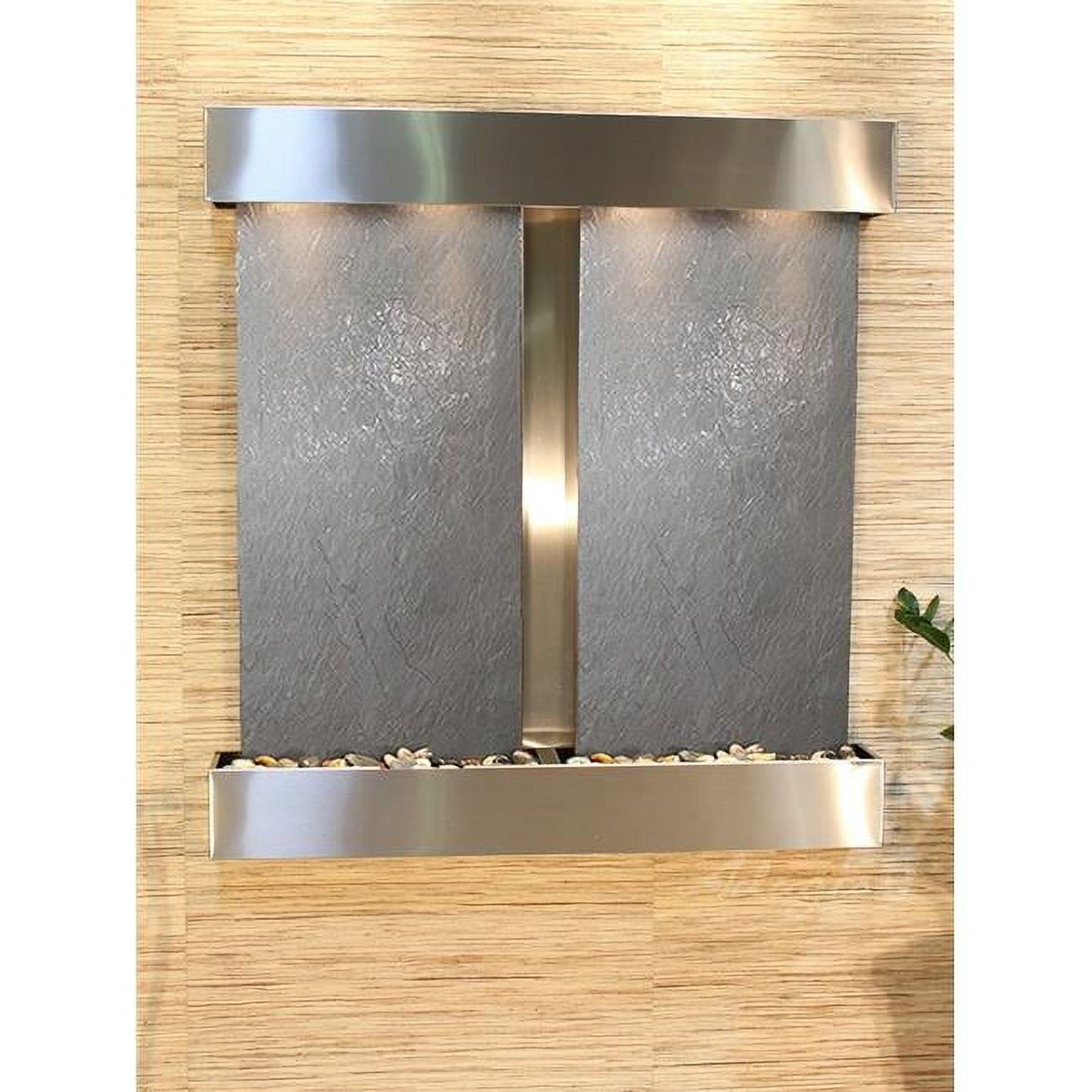 Picture of Adagio AFS2011 Aspen Falls Square Wall Fountain - Stainless Steel-Black Featherstone