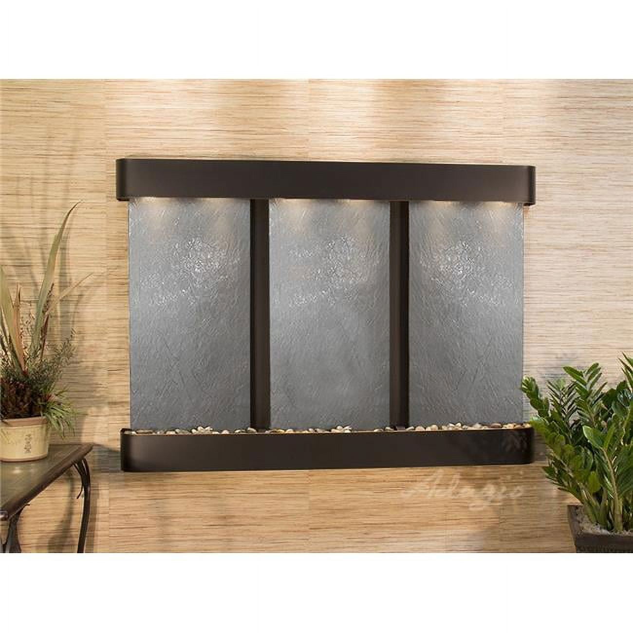 Olympus Falls Round Wall Fountain - Blackened Copper-Black Featherstone