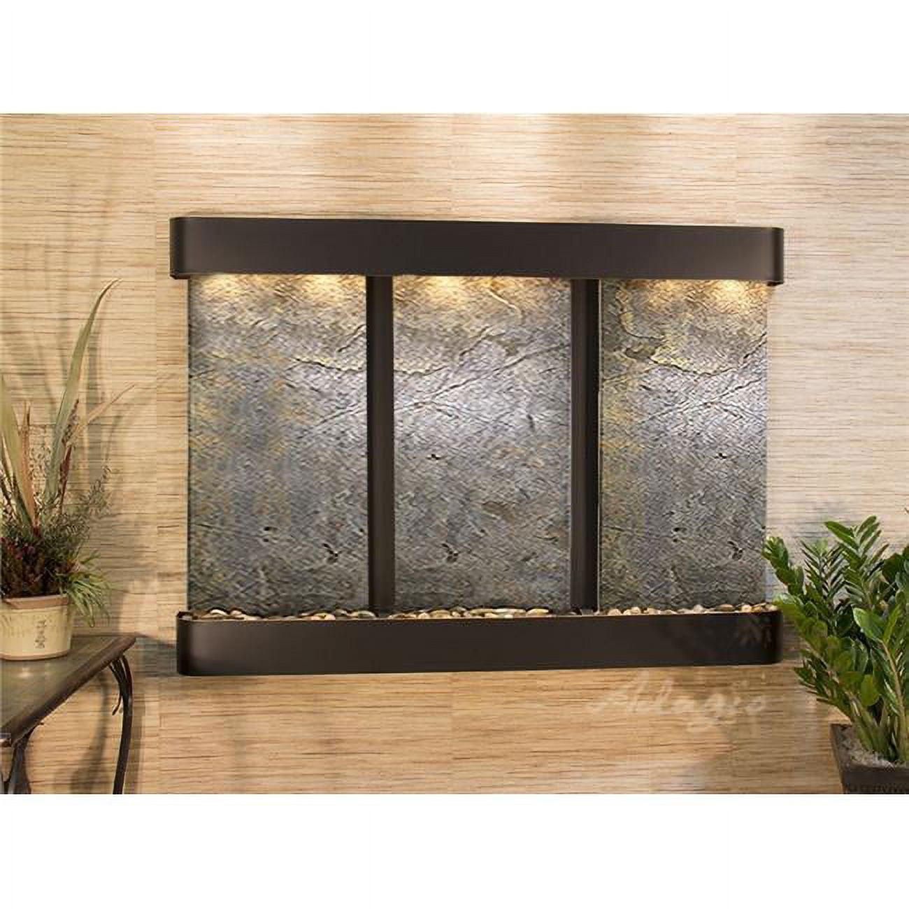 Olympus Falls Round Wall Fountain - Blackened Copper-Green Featherstone